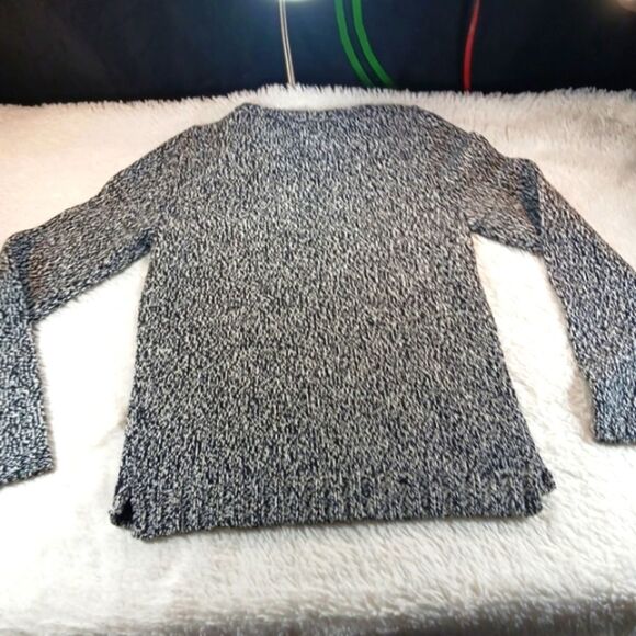 Liz Claiborne Sweater Size Medium Pullover Black White Gray Marled Crew Neck - Picture 8 of 8